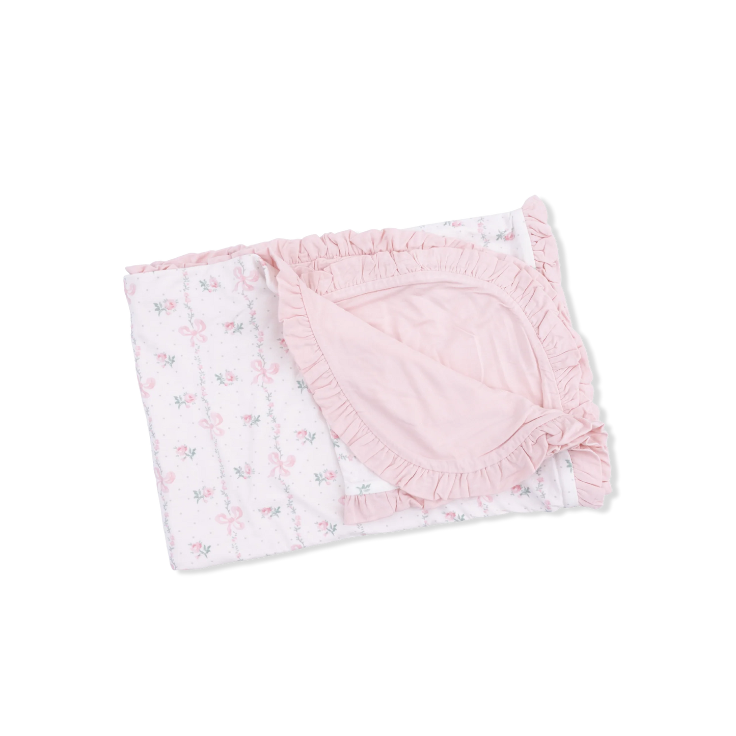 Dainty Buds & Bows Ruffle Blanket