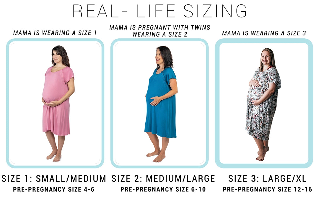 Rose Maternity Mommy Labor and Delivery/ Nursing Gown