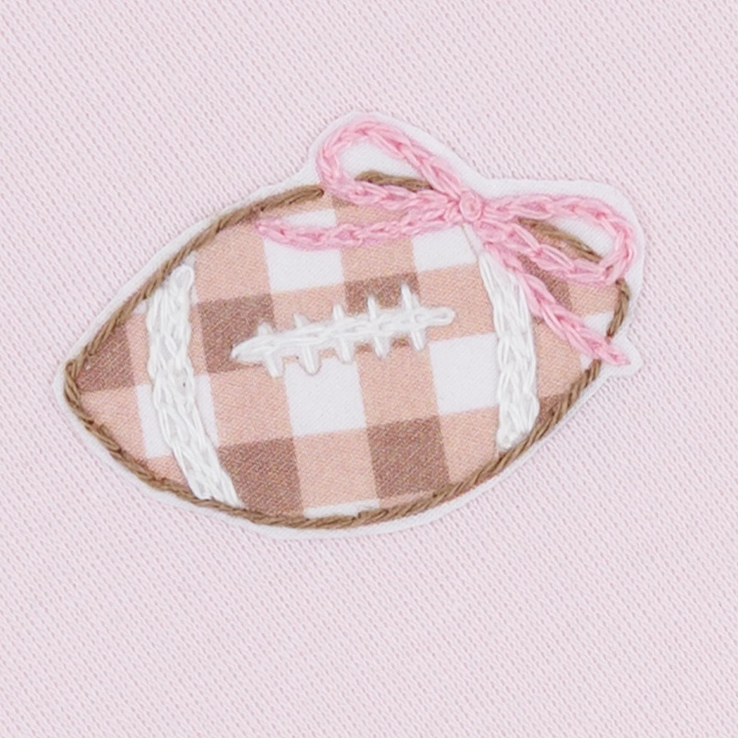 Tiny Tailgater Hand-Embroidered Ruffle Diaper Cover Set - Pink