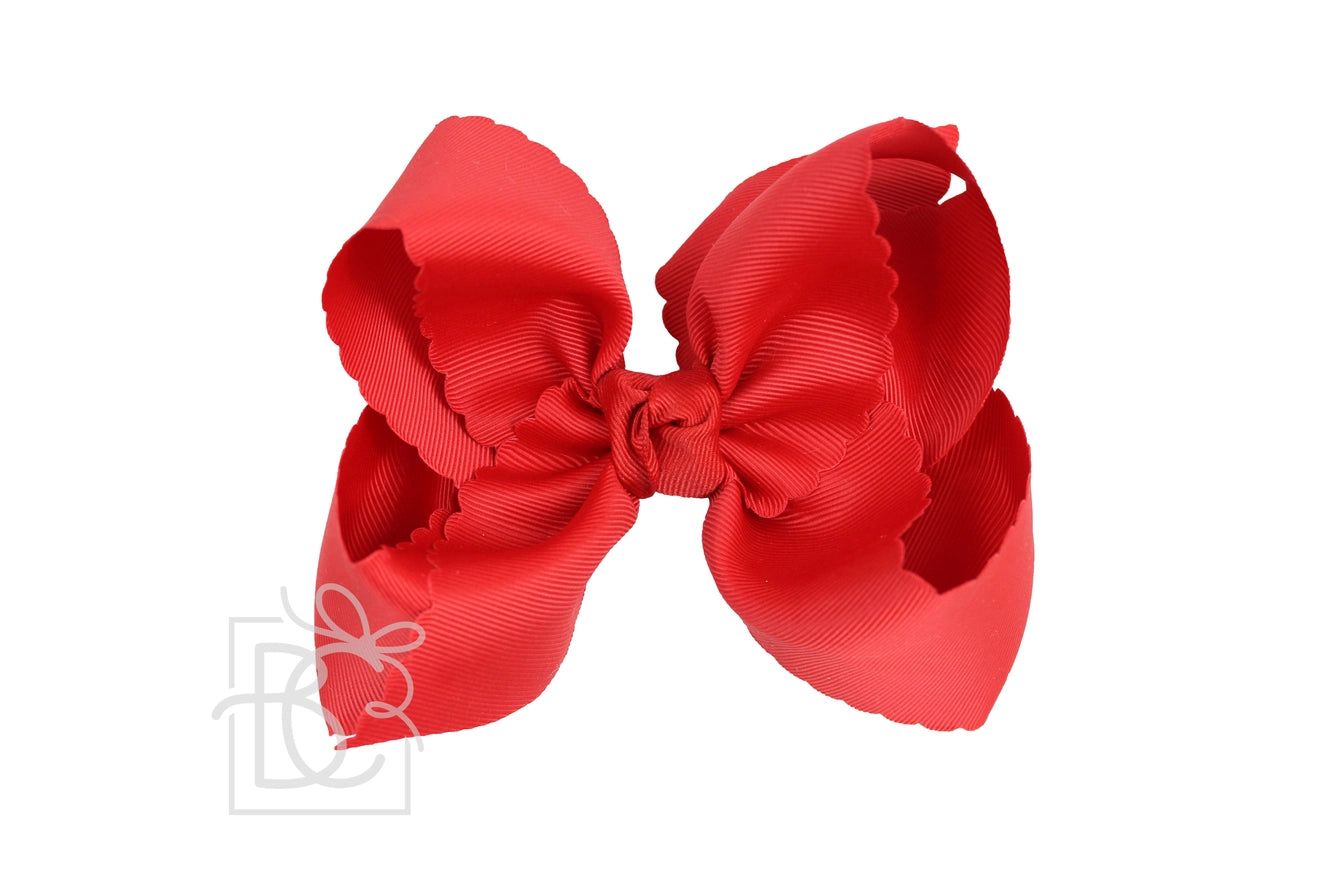 Extra Large Scalloped Edge Grosgrain Hair Bow