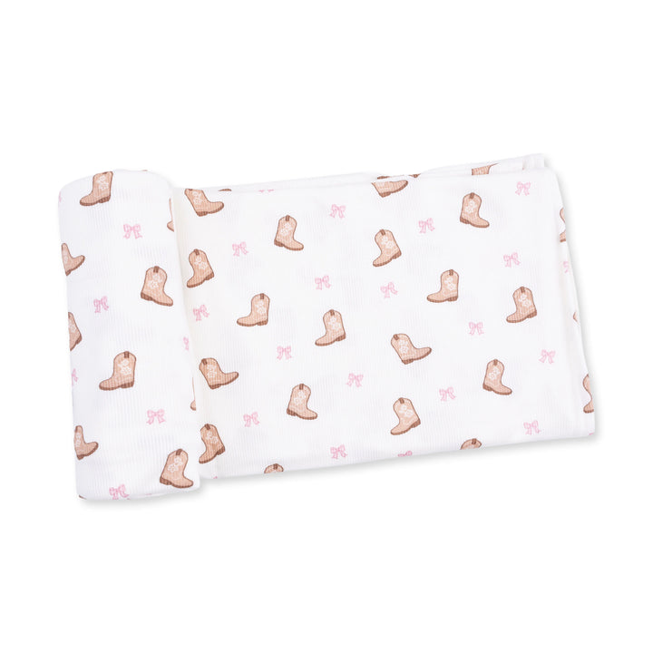 Mini Cowgirl Boots Swaddle Blanket