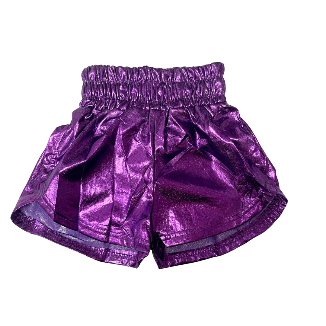 Purple Metallic Shorts