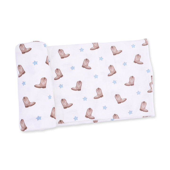 Mini Cowboy Boots Swaddle Blanket