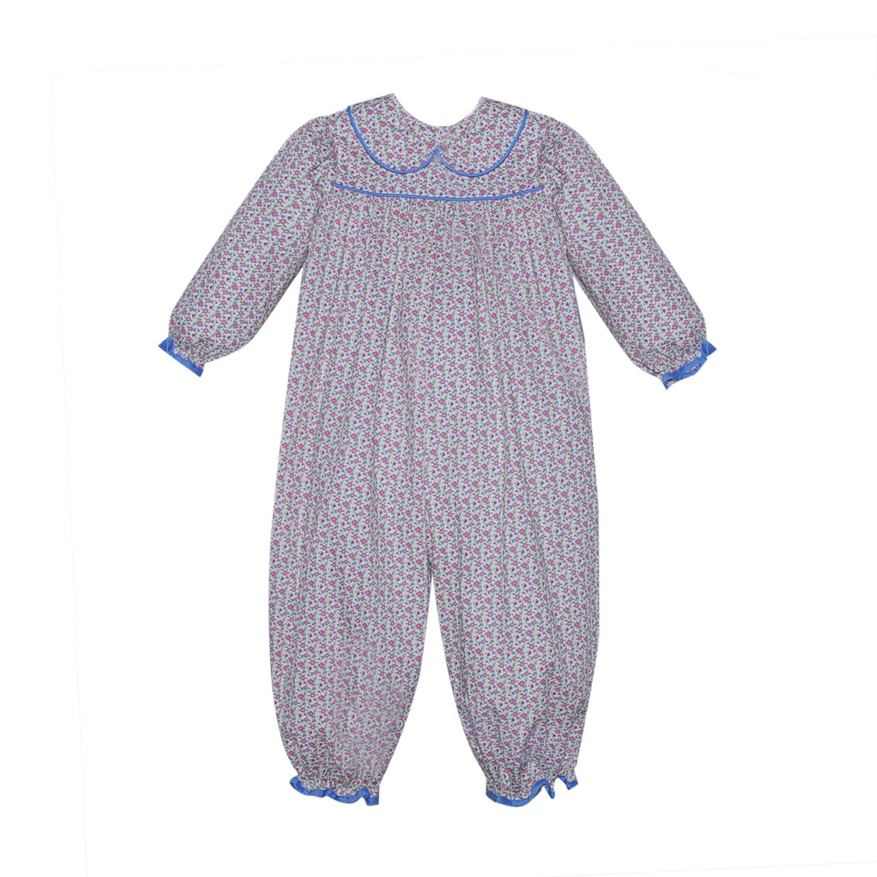 Blue Flowers Sawyer Long Romper