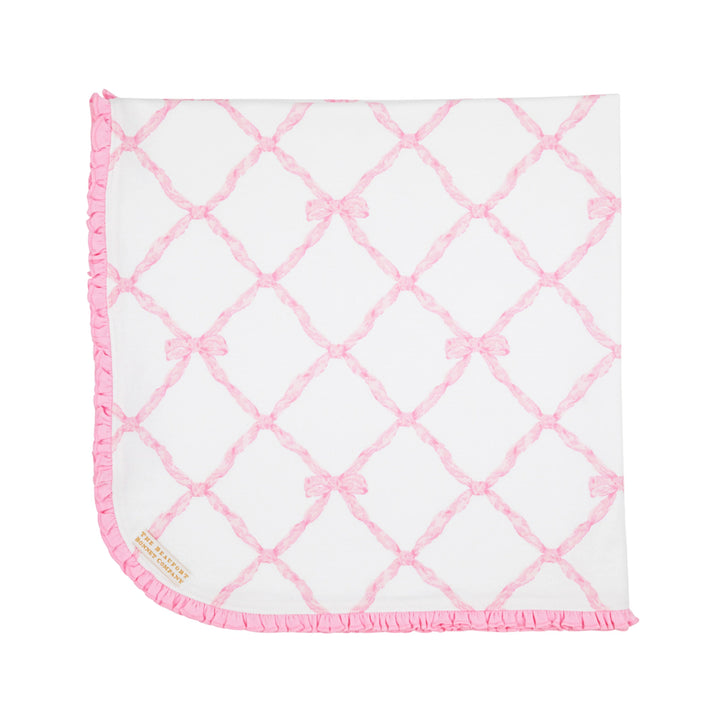 Baby Buggy Blanket - Belle Meade Bow with Pier Party Pink