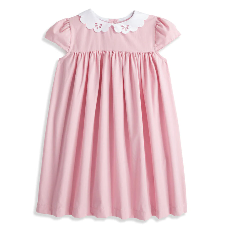 Short Sleeve Carlotta Dress- Poppy Pink