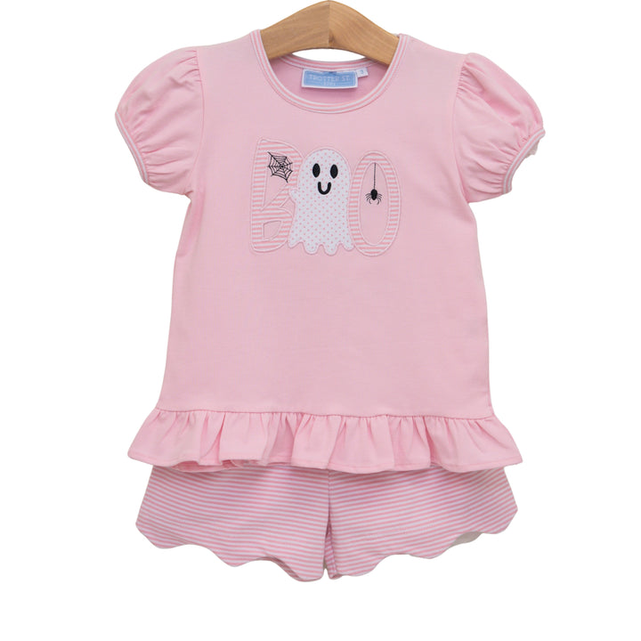 Boo Scalloped Short Set