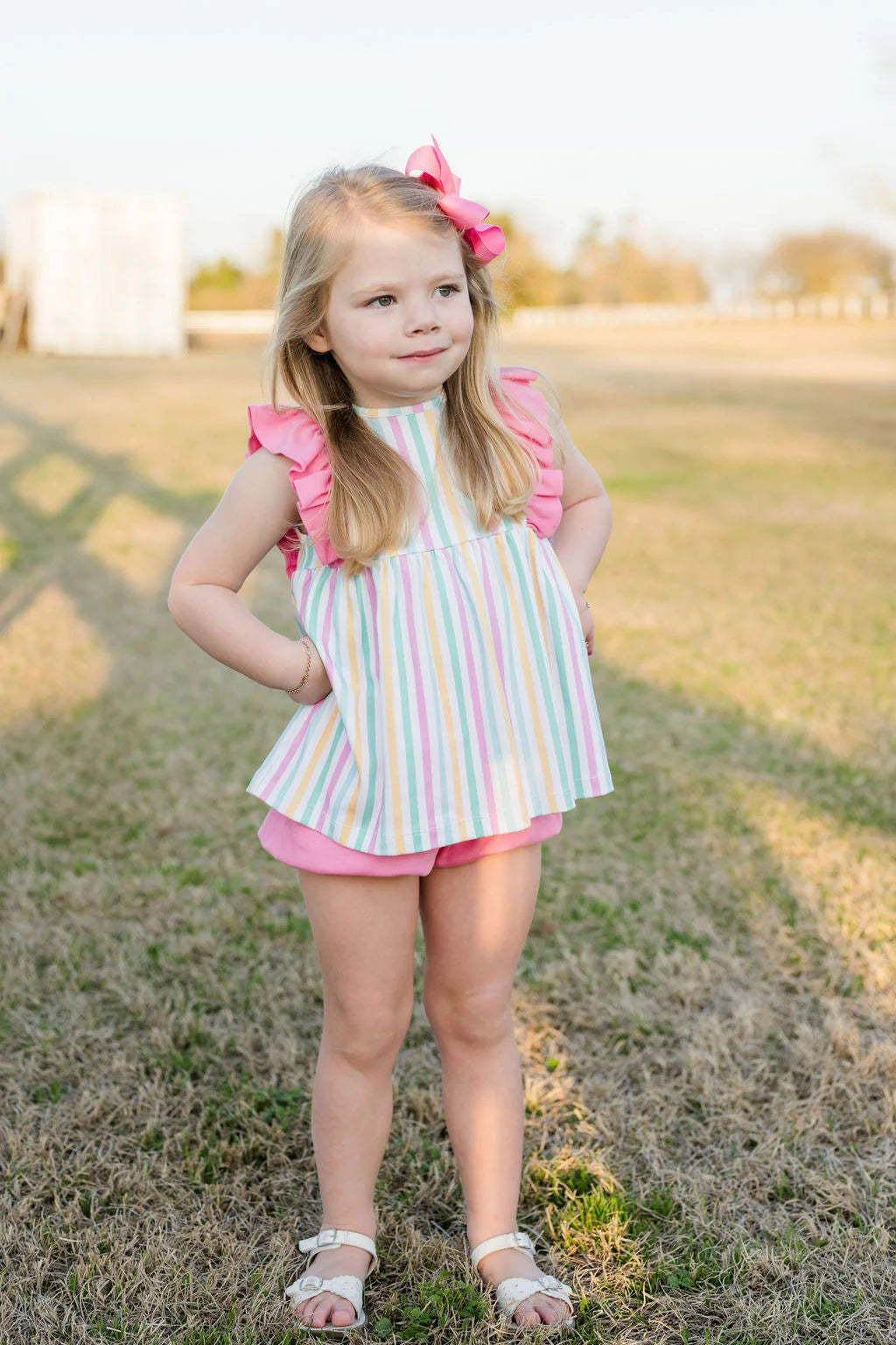 Lila Bloomer/Banded Short Set, Stripe Knit