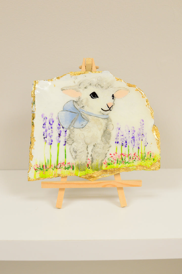 Lil Lamb on Slate - 5.5” x 7”