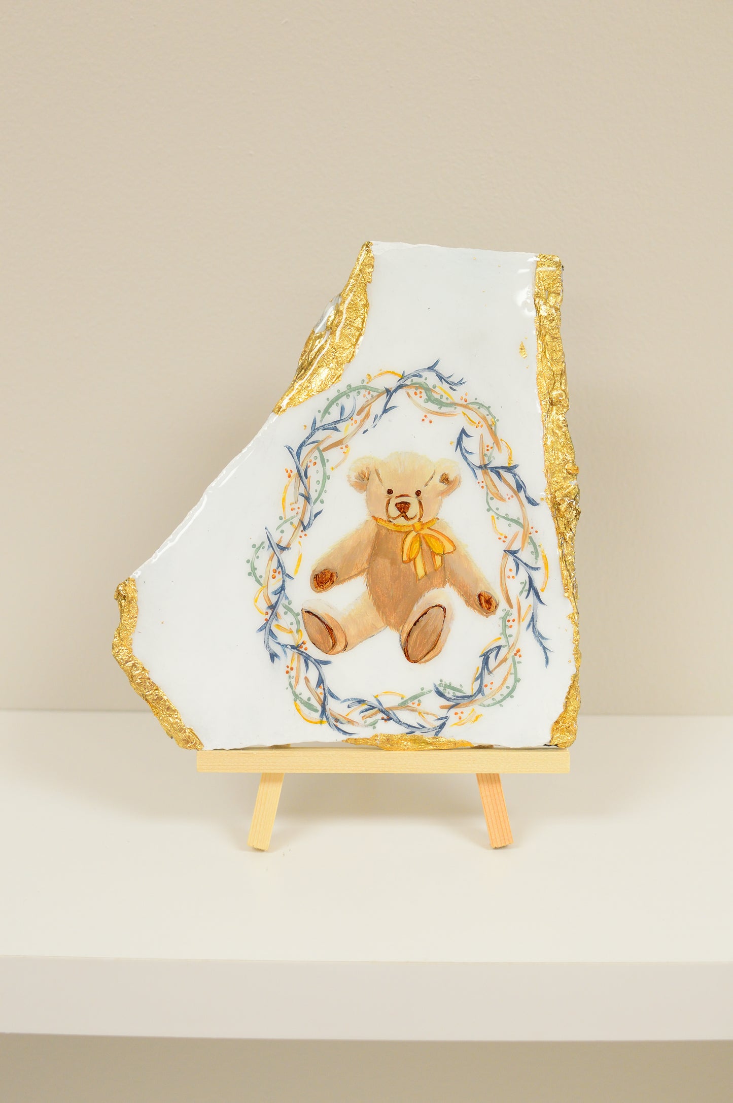 Sweet Teddy Bear on Slate - 7" x 4.5"