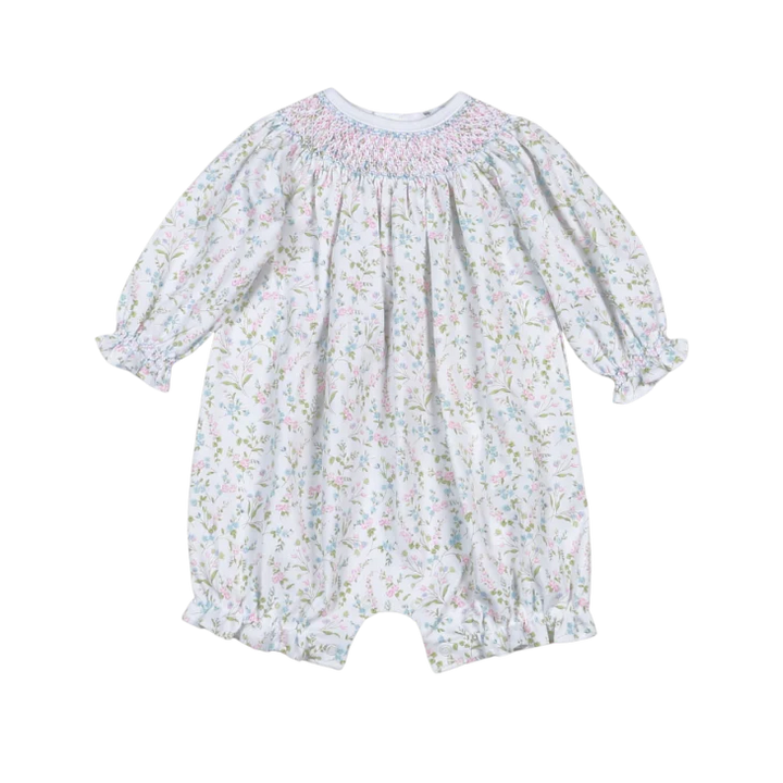 Vivian Floral Pima Hand Smocked Bishop Bubble