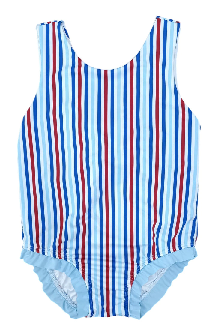 Lottie One Piece Swim- Patriotic Stripe