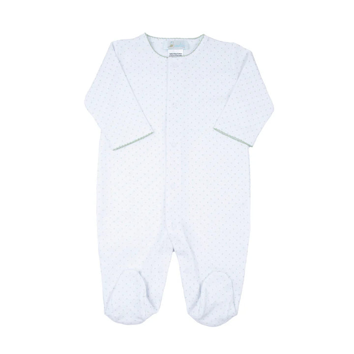 Sage Polka Dot Pima Footie