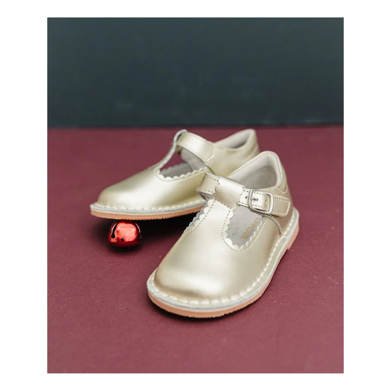 Selina Scalloped T-Strap Mary Jane Gold