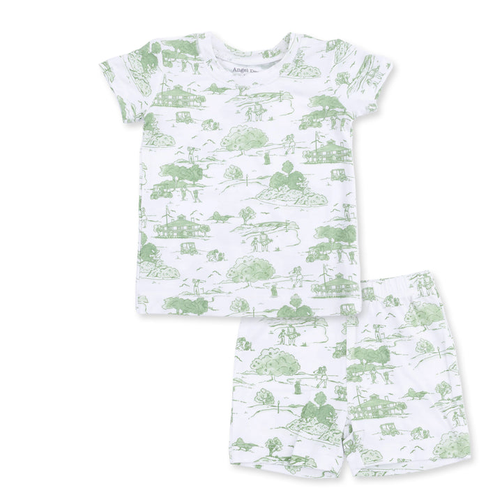 Golf Toile Green Loungewear Short Set