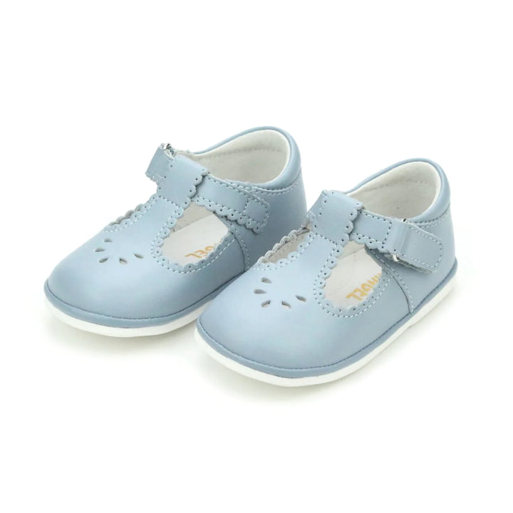 Dottie Scalloped T-Strap Mary Jane (Baby) Dusty Blue