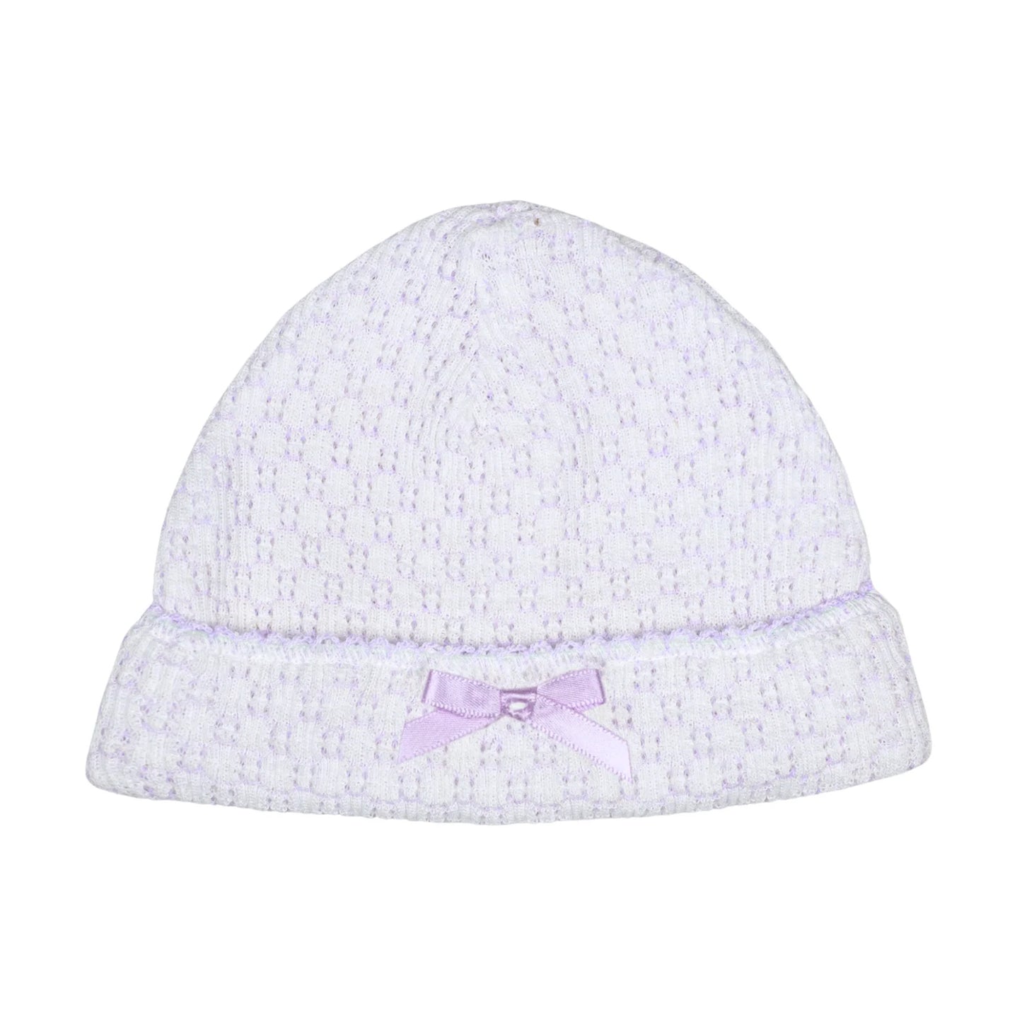 Lavender Knit Saylor Beanie with Bow
