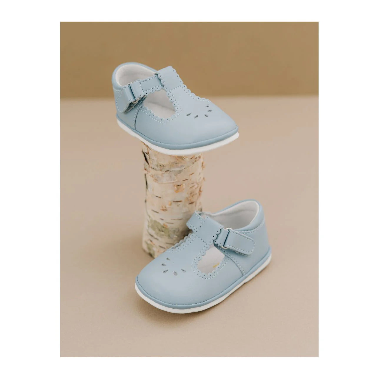 Dottie Scalloped T-Strap Mary Jane (Baby) Dusty Blue