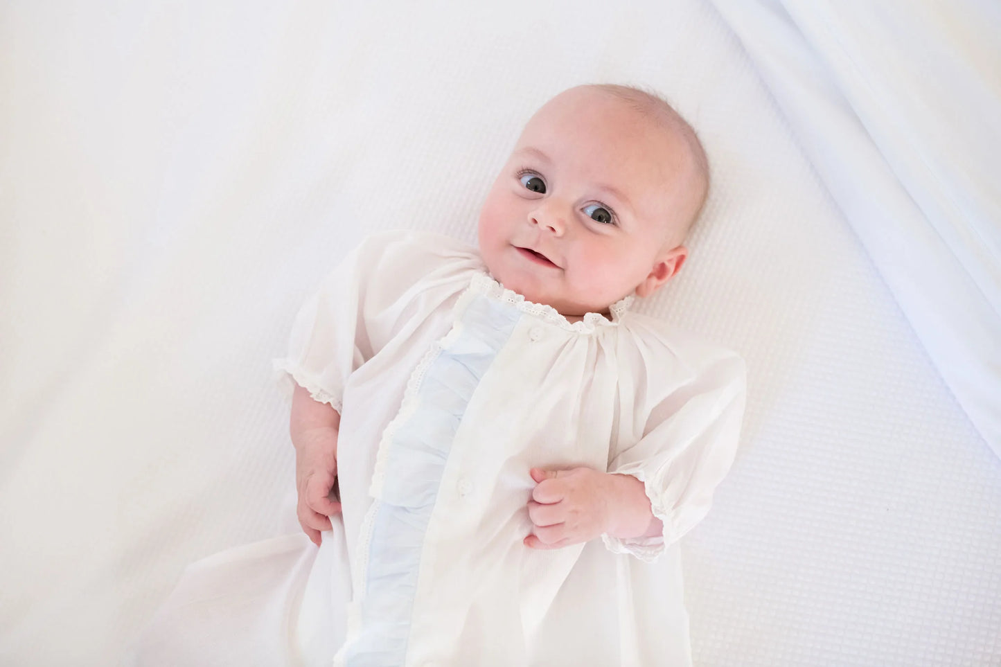 Classic Ruffle Cotton Daygown - Blue