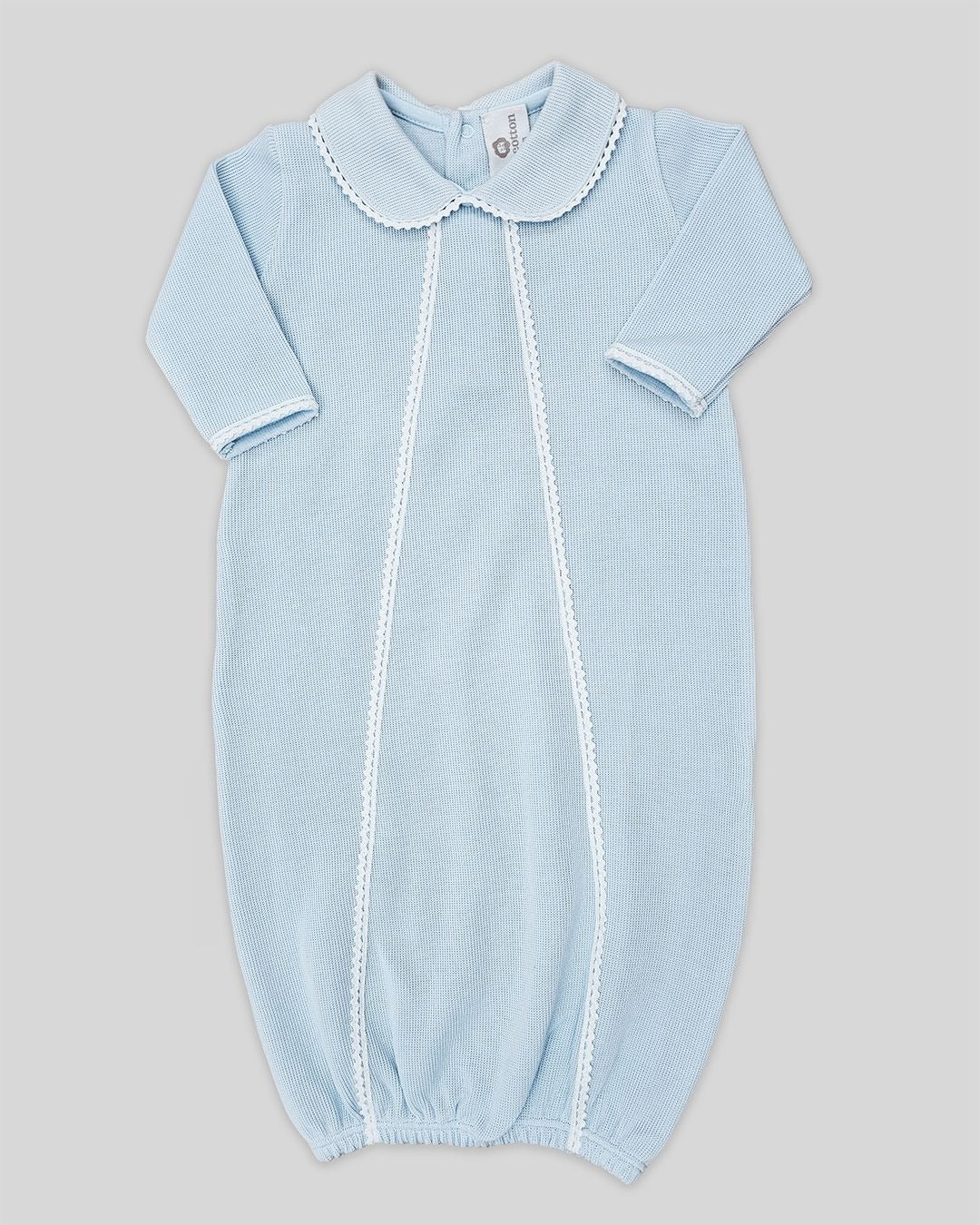 Milen Baby Gown - Special Knit Blue
