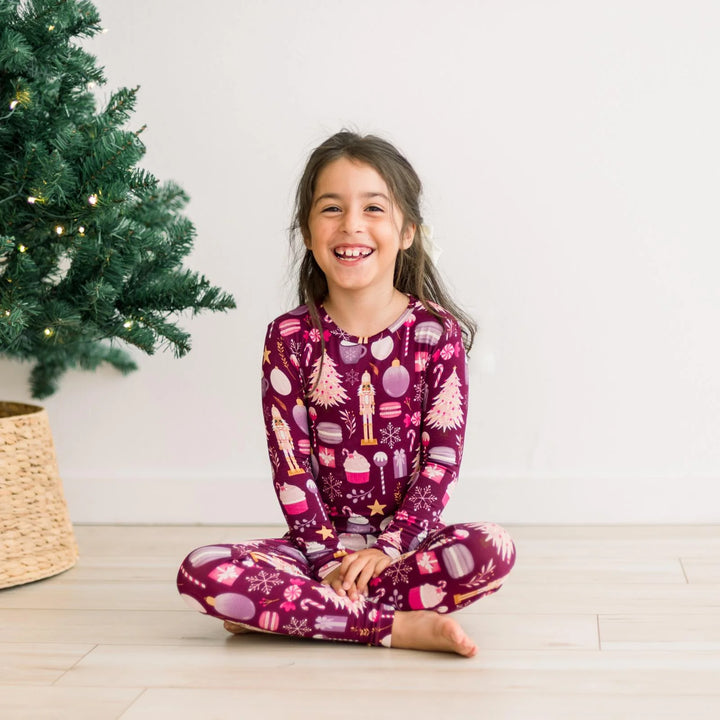 Print Long Sleeve Pajama-Melody Sugar Plum