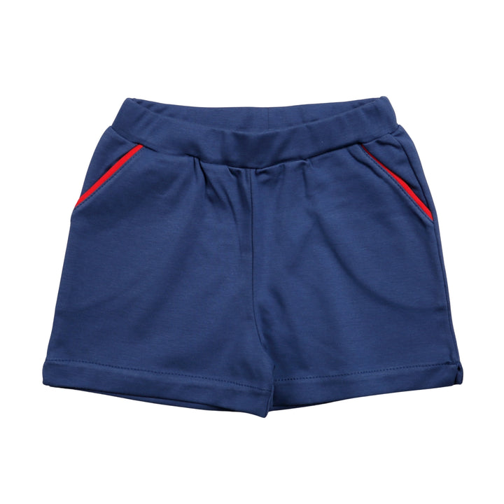 Navy Shorts with Red Piping