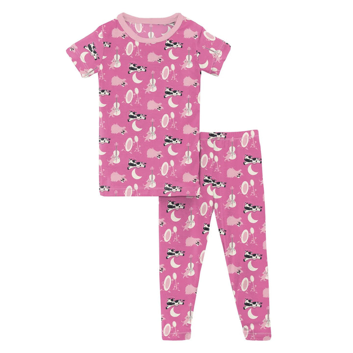 Print Short Sleeve Pajama Set in Tulip Hey Diddle Diddle
