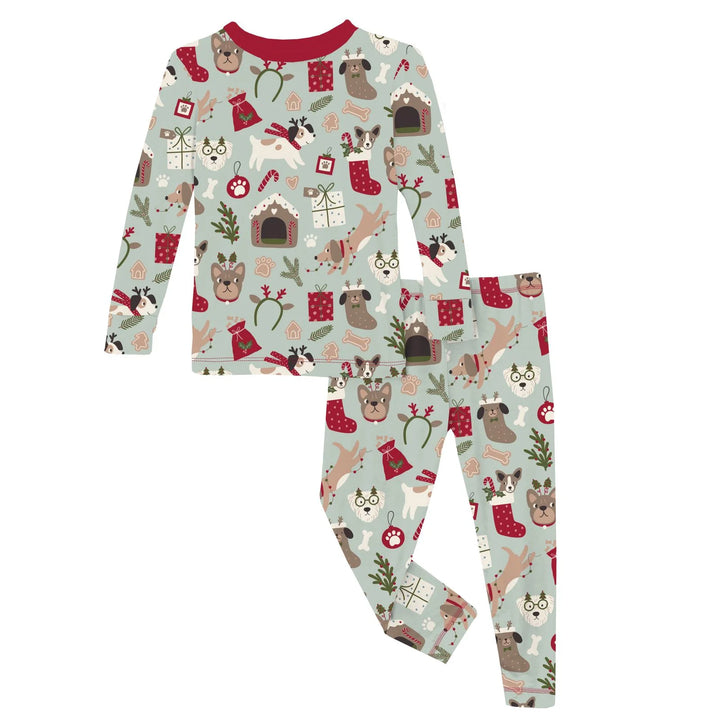 Print Long Sleeve Pajama- Aloe Christmas Dogs