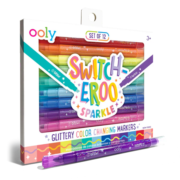 Switch-Eroo Sparkle Glittery Color Changing Markers - Set of 12