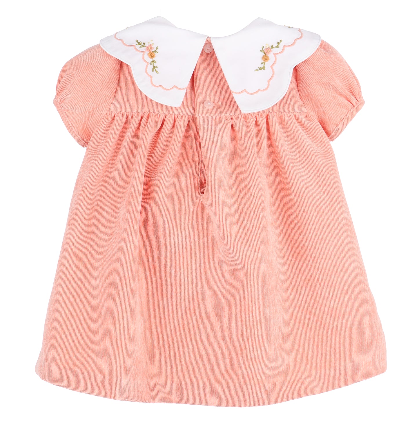 Pumpkin Cord Scallop Dress, Orange