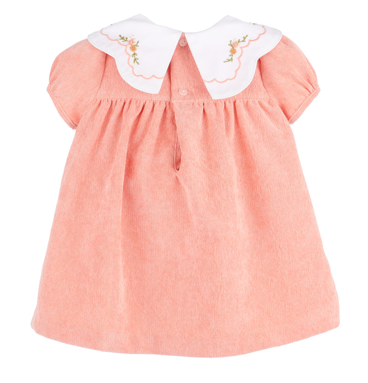 Pumpkin Cord Scallop Dress, Orange