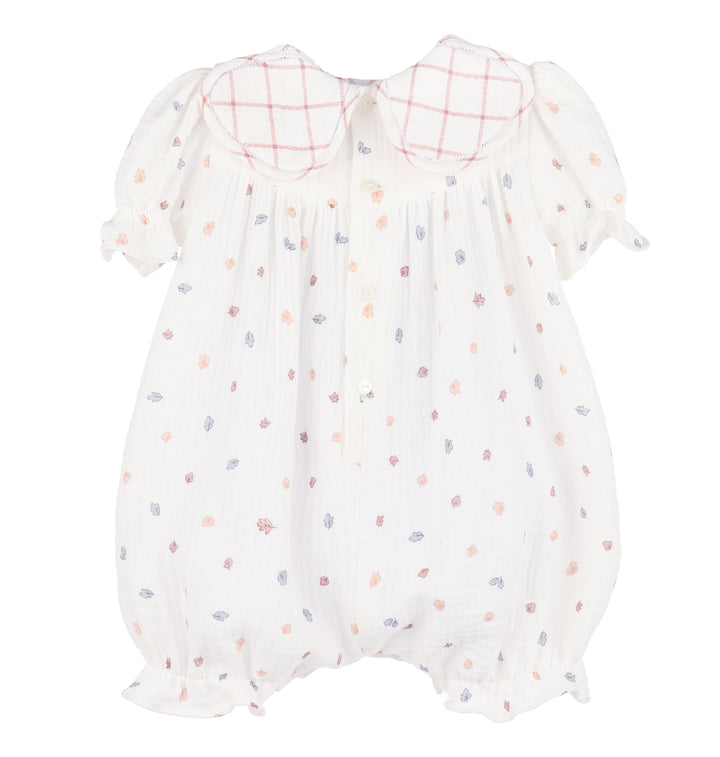 Little Leafy Petal Playsuit, Red