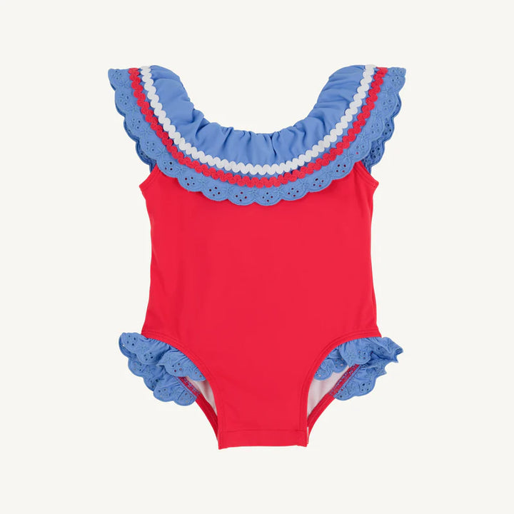Sandy Lane Swimsuit - Richmond Red with Barbados Blue