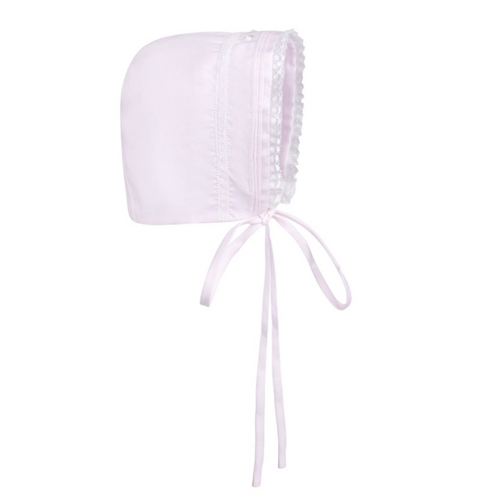 Girls Floral Bullion & Lace Bonnet - Pink