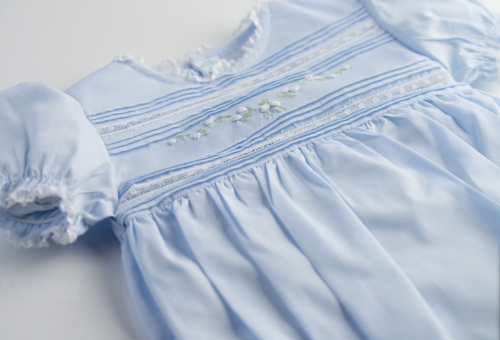 Floral Bullions Romper - Blue