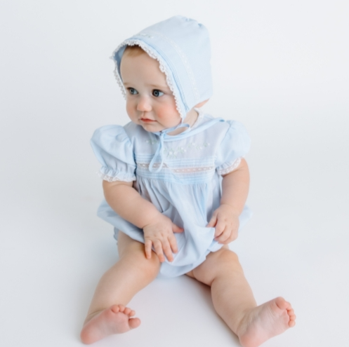 Floral Bullions Romper - Blue