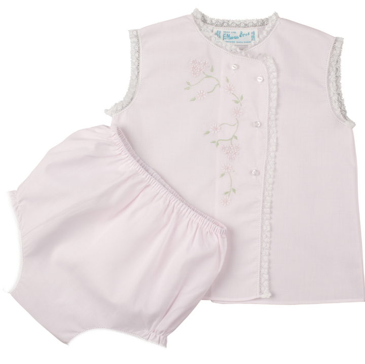 Girls Floral Lace Diaper Set - Pink