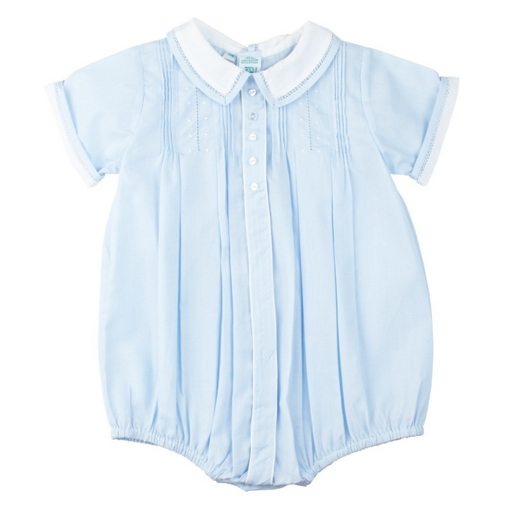 Button Front Dot Creeper - Blue