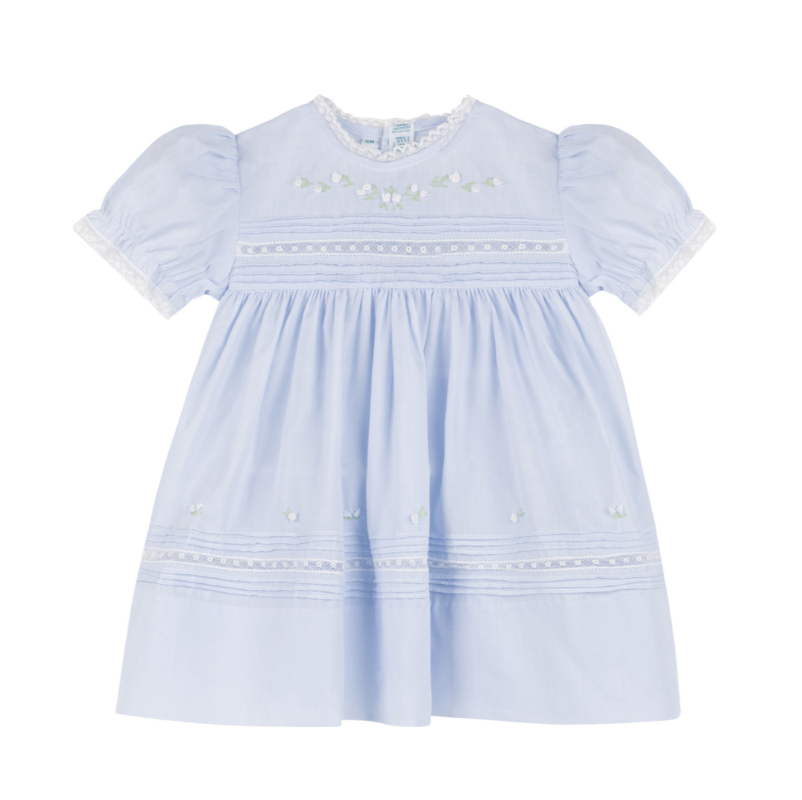 Floral Bullions & Lace Dress - Blue