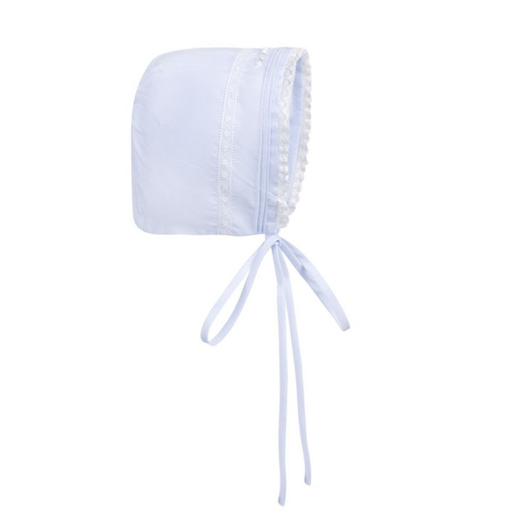 Girls Floral Bullion & Lace Bonnet - Blue