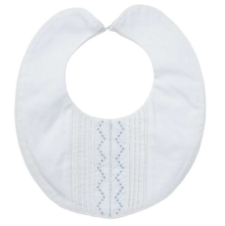 Pintucked Bib - White/Blue