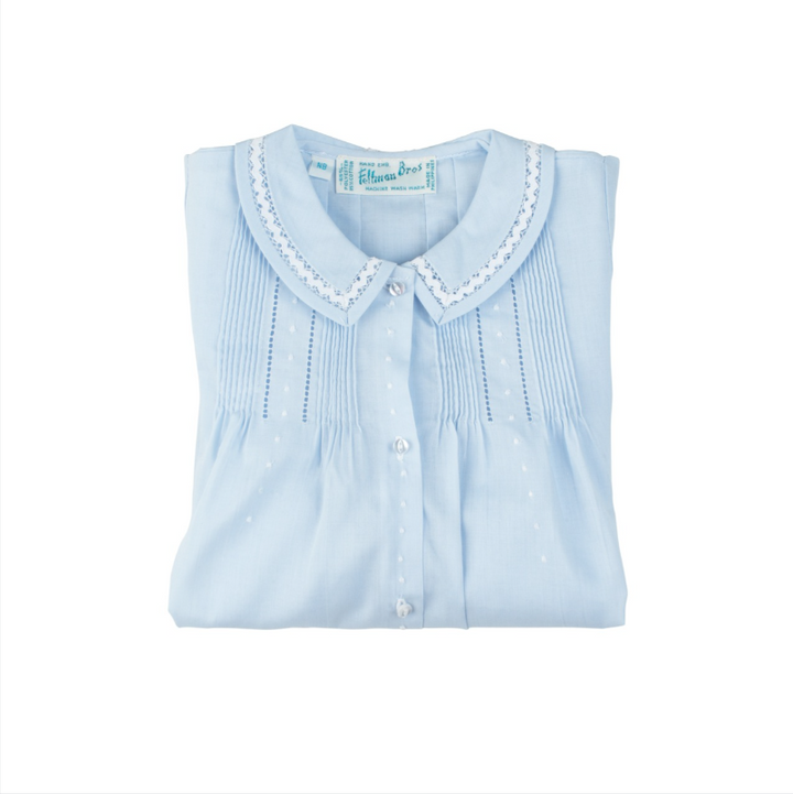 Boys Dot Folded Daygown - Blue