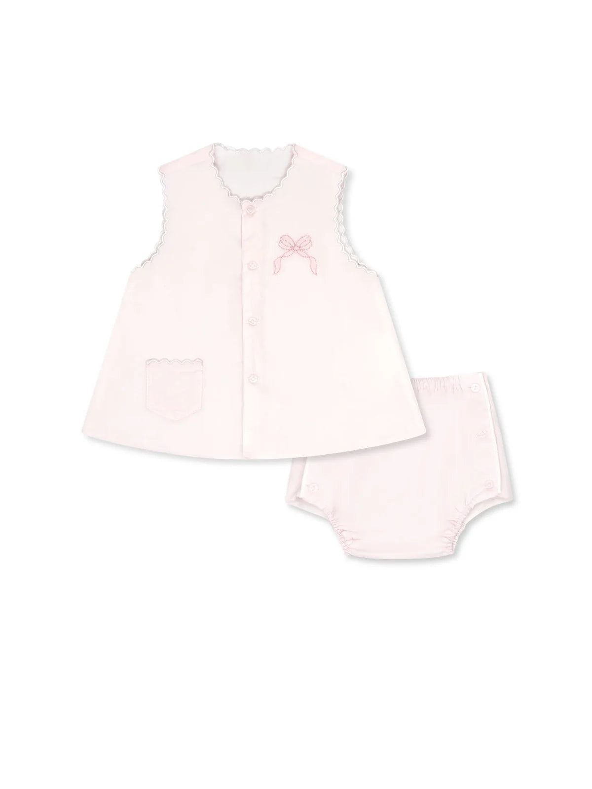 Maria Diaper Set - Blessing Pink, Bow