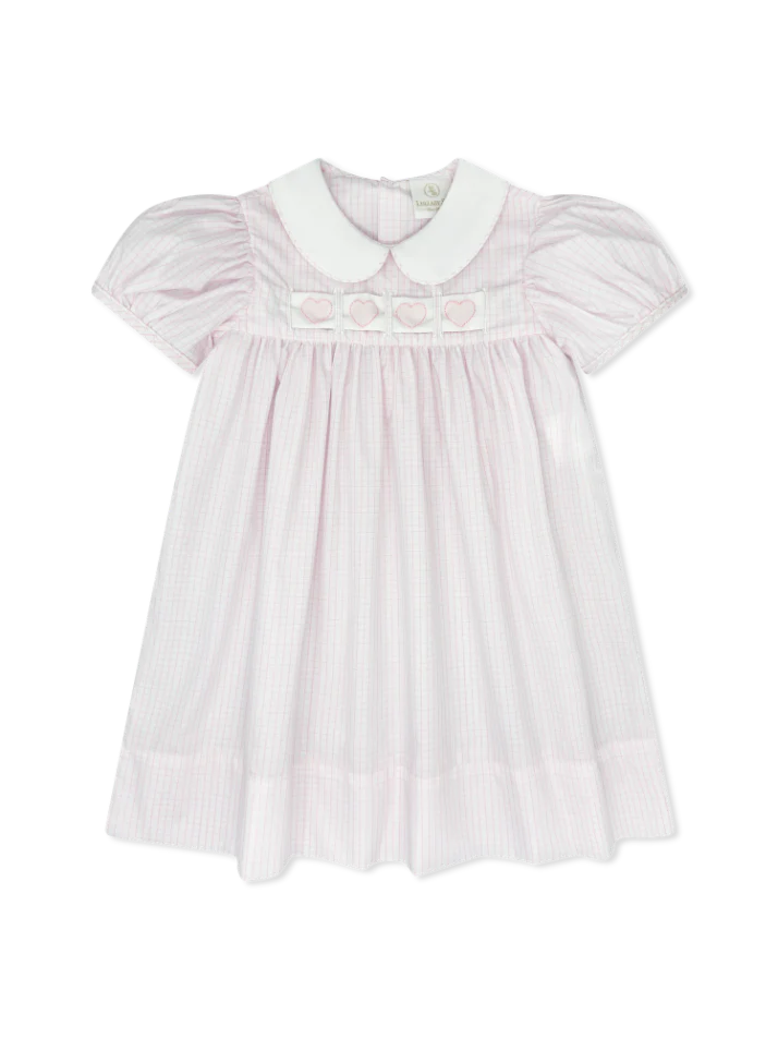 Ruth Ribbon Dress - Classic Pink Windowpane - Heart, Bunny, Bow