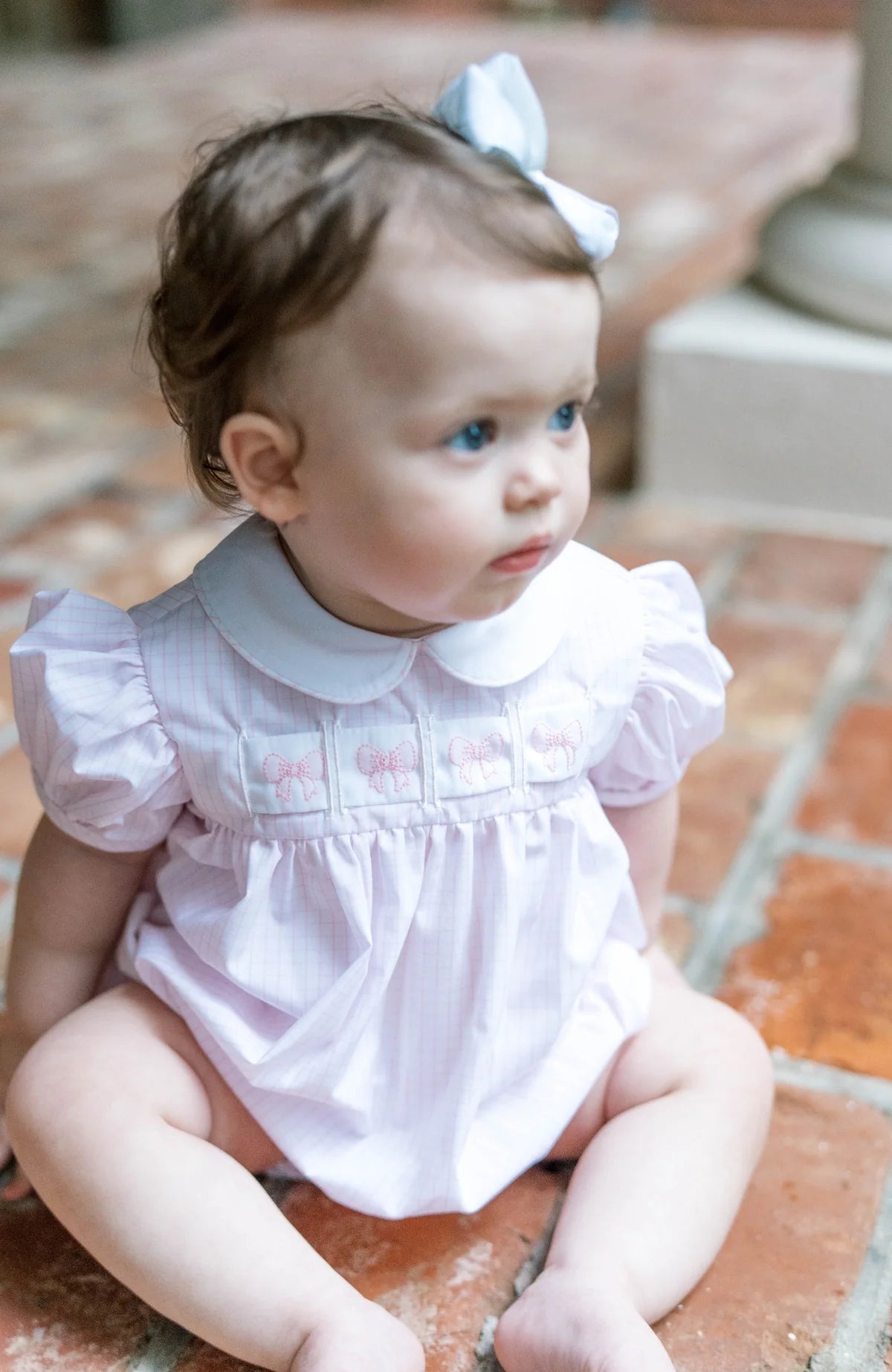 Ruth Ribbon Bubble - Classic Pink Windowpane - Heart, Bunny, Bow