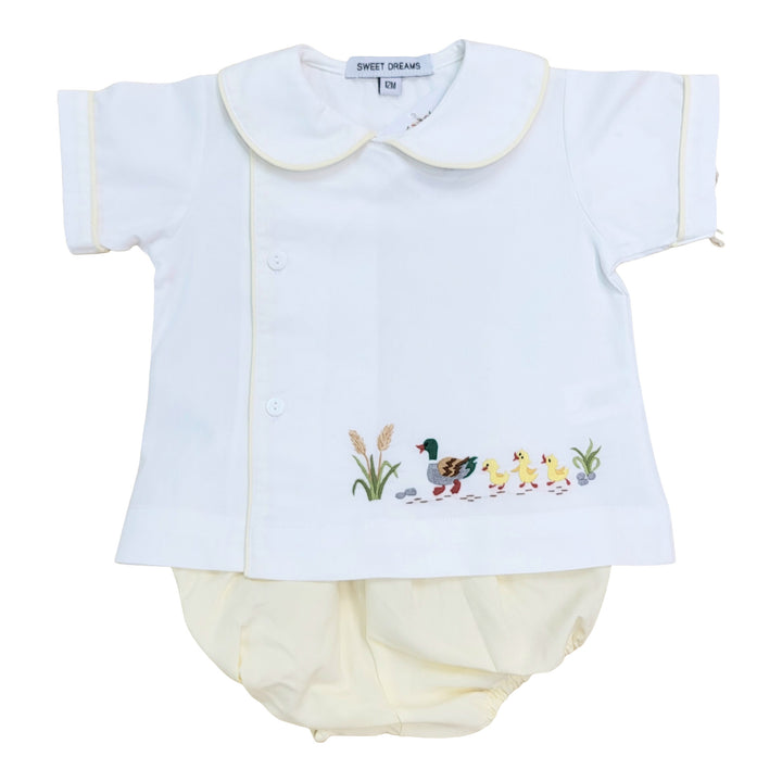 Embroidered Duck Family Diaper Set
