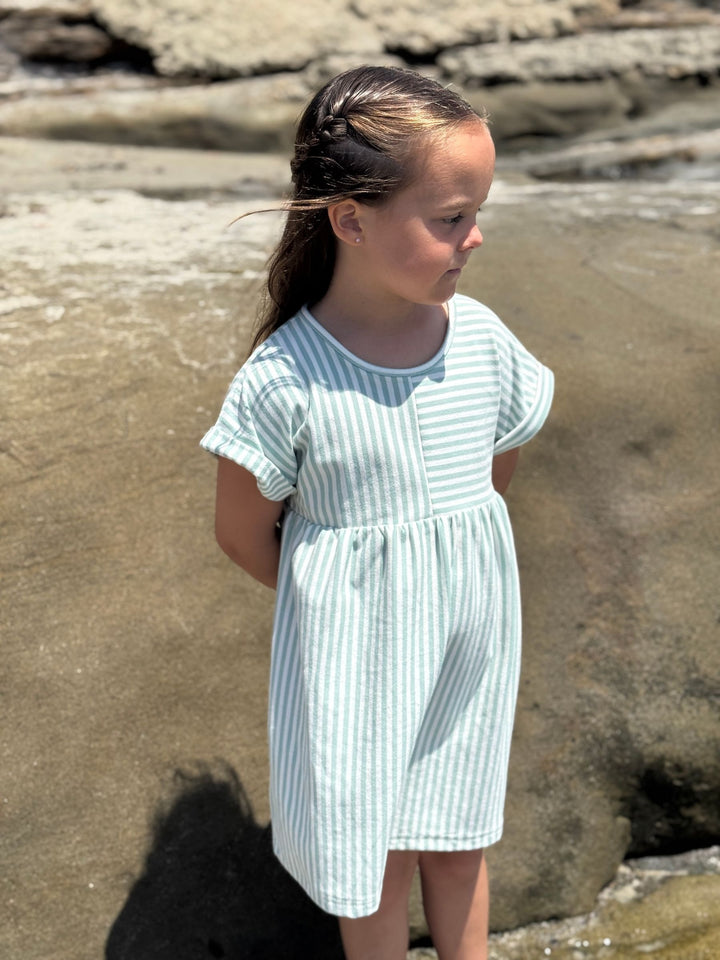 Pearl Dress - Green Stripe