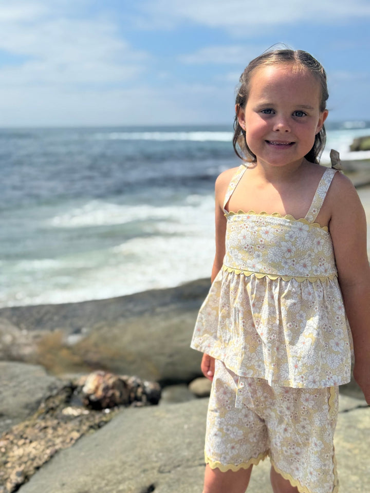 Scarlett Tank Top - Yellow Large Floral