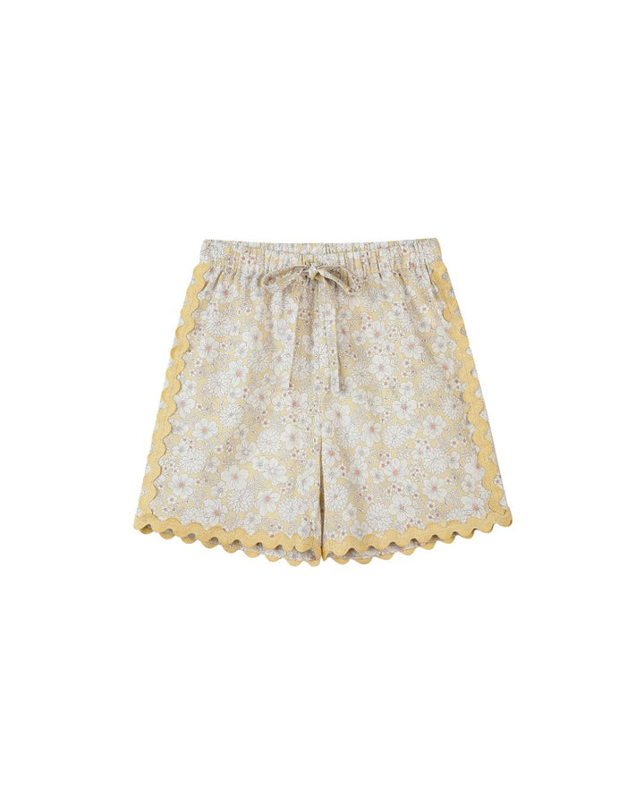 Madison Shorts - Yellow Large Floral
