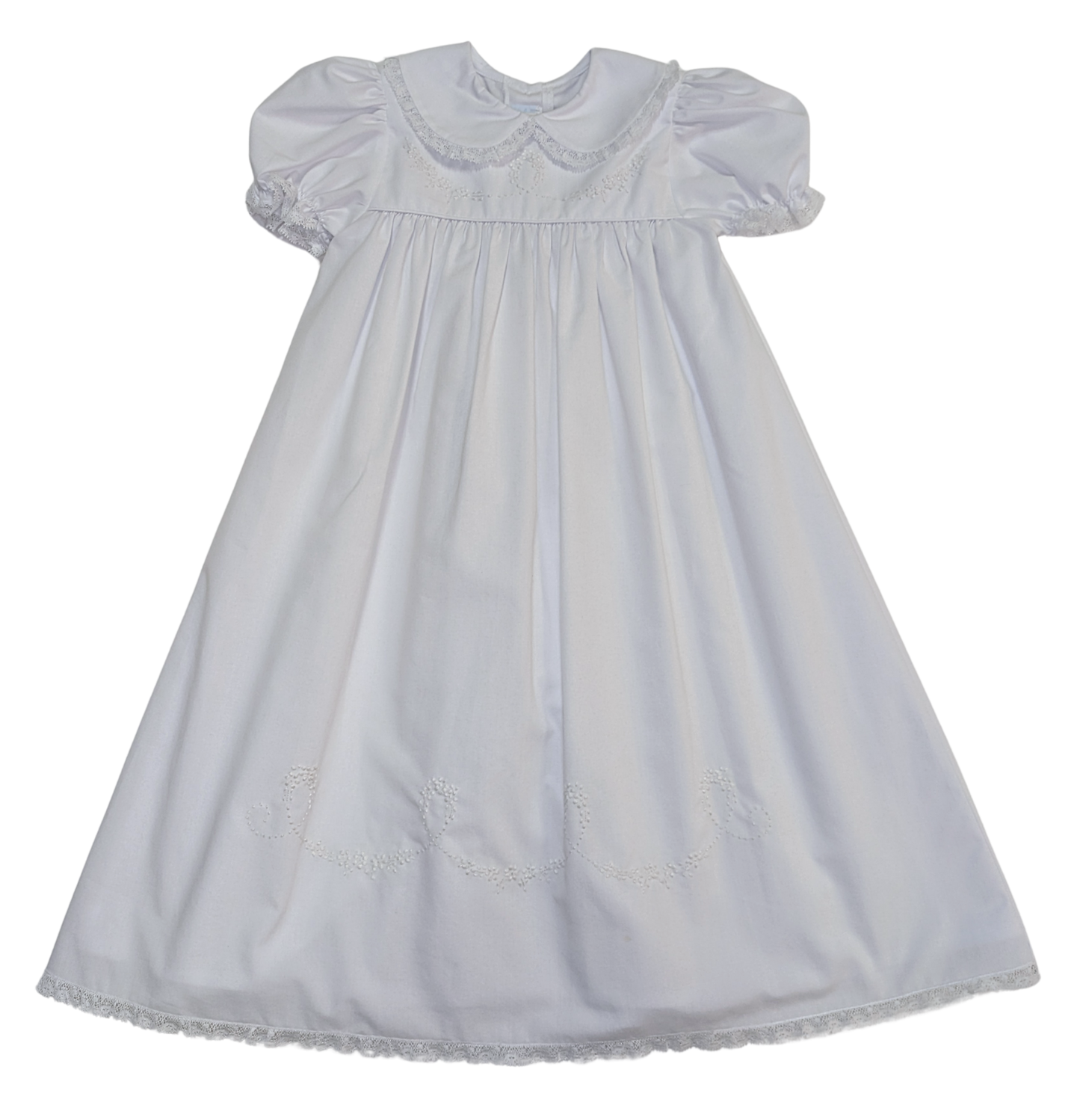 White Christening Gown with Flowers